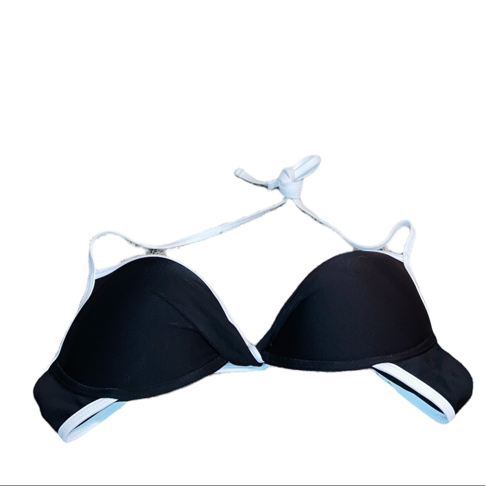In mocean black and white padded push up bikini top size XL
